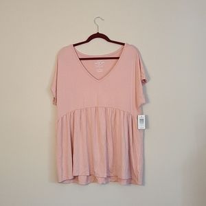 Torrid Super Soft Peach Babydoll V-neck Tee